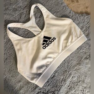 Adidas Ivory Sports Bra with Black Logo